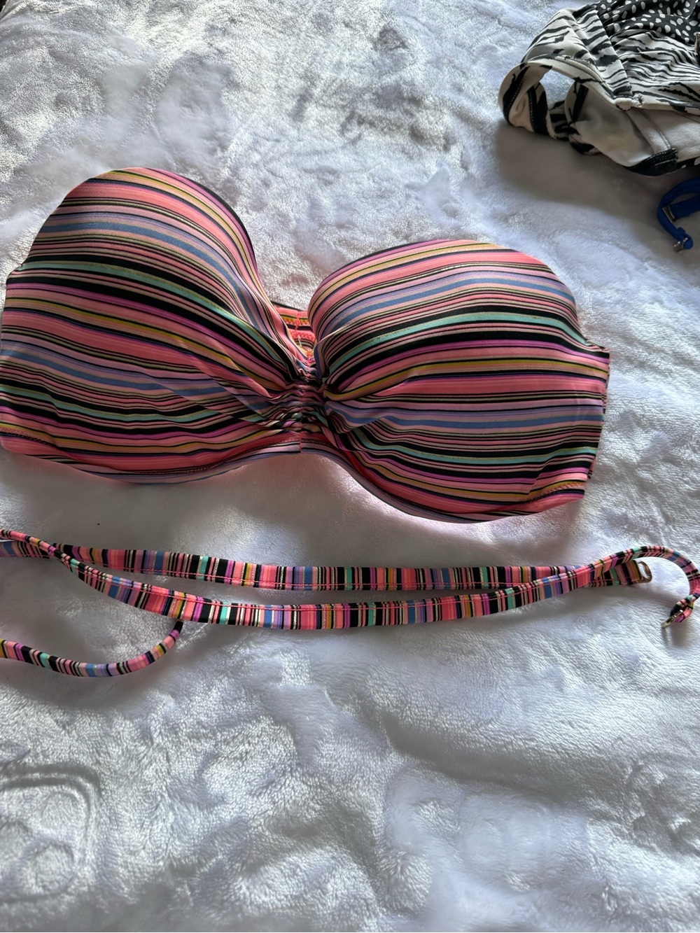 Victoria's Secret Multicolor Striped Bandeau Bikini Top - size in pic